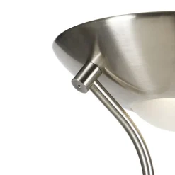 QAZQA Stehleuchte Stahl mit Leselampe inkl. LED und Dimmer - Diva