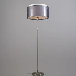 QAZQA Stehleuchte Stahl mit schwarz/weißem Schirm 45 cm verstellbar - Parte