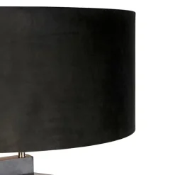 QAZQA Stehleuchte Stativ schwarz Holz mit schwarzem Schirm 50 cm - Puros