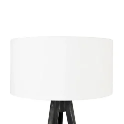 QAZQA Stehleuchte Stativ schwarz mit Schirm weiß 50 cm - Tripod Classic