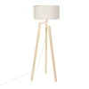 QAZQA Stehleuchte Stativholz mit Pfefferschirm 50 cm - Puros