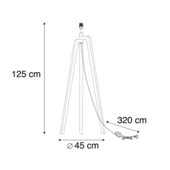 QAZQA Stehleuchte Stativholz ohne Schirm - Puros