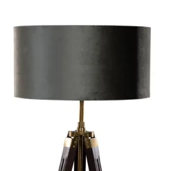 QAZQA Stehleuchte Tripod Messing mit Samt-Schirm Grün 50cm - Cortin