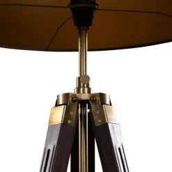 QAZQA Stehleuchte Tripod Messing mit Samt-Schirm Grün 50cm - Cortin