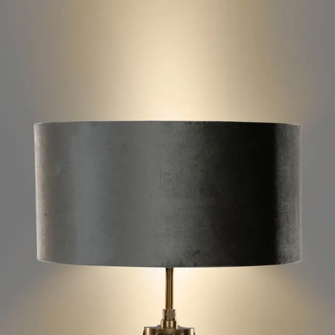 QAZQA Stehleuchte Tripod Messing mit Samt-Schirm Grün 50cm - Cortin