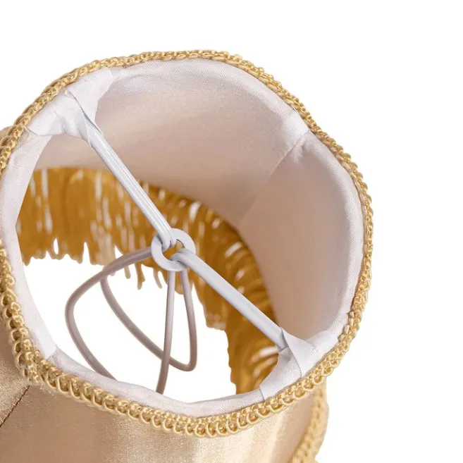 QAZQA Stoff-Klemmleuchte Gold 12/8.5/15 - Granny