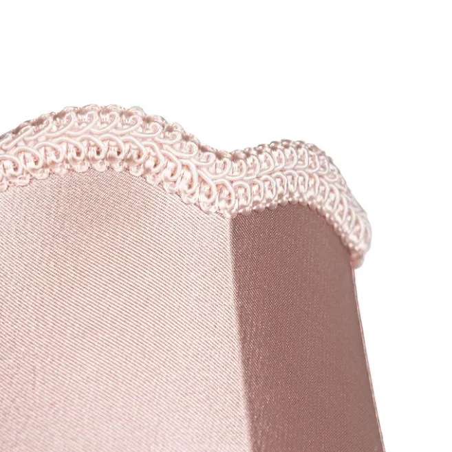 QAZQA Stoff-Klemmleuchte Rosa 12/8,5/15 - Granny