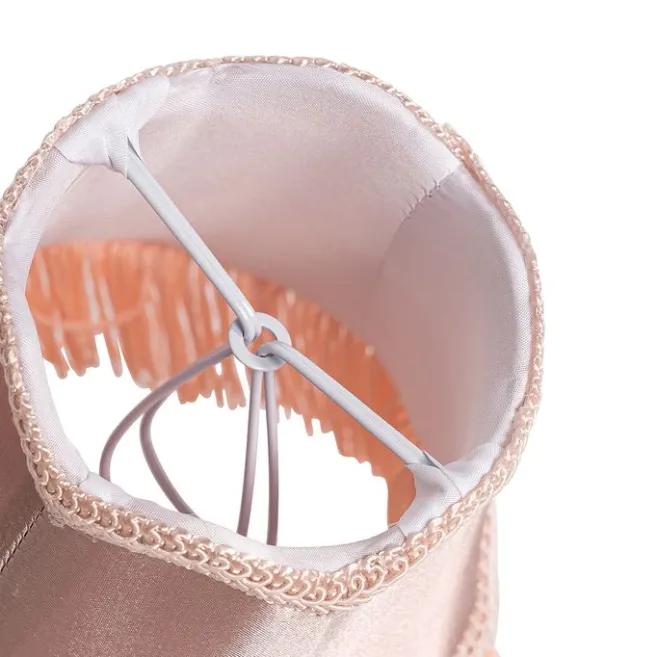 QAZQA Stoff-Klemmleuchte Rosa 12/8,5/15 - Granny