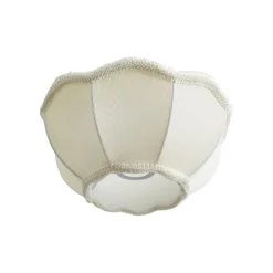 QAZQA Stofflampenschirm Beige mit weißer Innenseite 31,5/15/14 - Heritage
