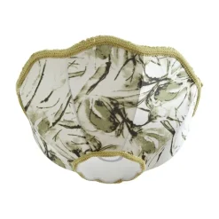 QAZQA Stofflampenschirm Blattdesign mit weißer Innenseite 45/15/21,5 - Heritage