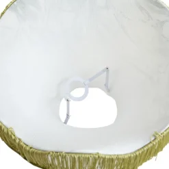 QAZQA Stofflampenschirm Blattdesign mit weißer Innenseite 45/15/21,5 - Heritage