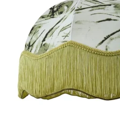 QAZQA Stofflampenschirm Blattdesign mit weißer Innenseite 45/15/21,5 - Heritage