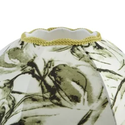 QAZQA Stofflampenschirm Blattdesign mit weißer Innenseite 45/15/21,5 - Heritage