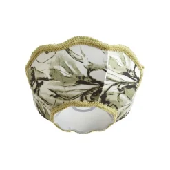 QAZQA Stofflampenschirm Blattdesign mit weißer Innenseite 31,5/15/14 - Heritage