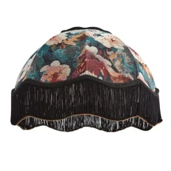 QAZQA Stofflampenschirm Blumendesign mit weißer Innenseite 45/15/21,5 - Heritage