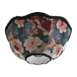 QAZQA Stofflampenschirm Blumendesign mit weißer Innenseite 45/15/21,5 - Heritage