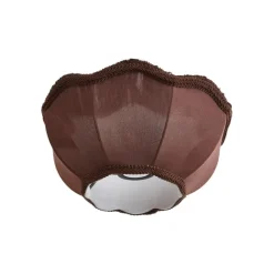 QAZQA Stofflampenschirm braun mit weißer Innenseite 31,5/15/14 - Heritage