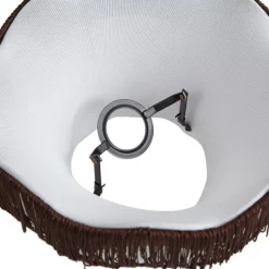 QAZQA Stofflampenschirm braun mit weißer Innenseite 31,5/15/14 - Heritage