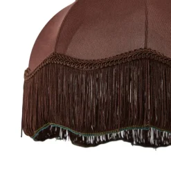 QAZQA Stofflampenschirm braun mit weißer Innenseite 31,5/15/14 - Heritage