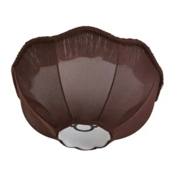 QAZQA Stofflampenschirm braun mit weißer Innenseite 45/15/21,5 - Heritage