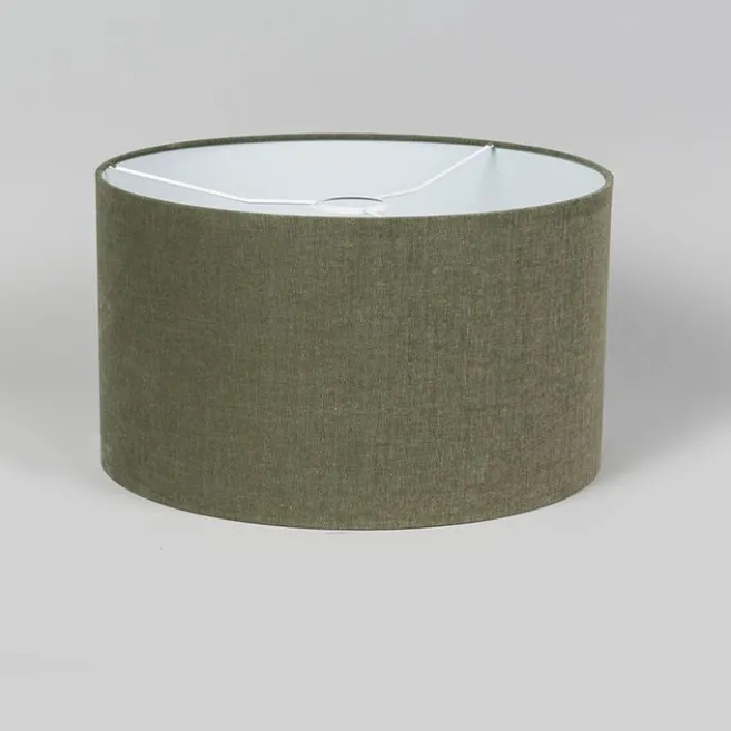 QAZQA Stofflampenschirm Dunkelgrün 35/35/20