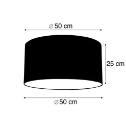 QAZQA Stofflampenschirm schwarz 50/50/25