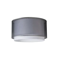 QAZQA Stofflampenschirm schwarz / weiß 47/25 - Duo