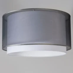 QAZQA Stofflampenschirm schwarz / weiß 47/25 - Duo