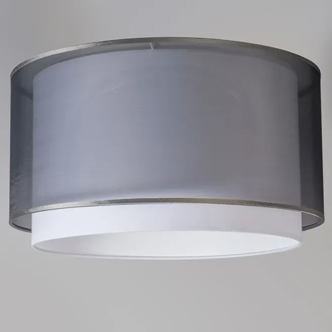 QAZQA Stofflampenschirm schwarz / weiß 47/25 - Duo