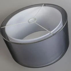 QAZQA Stofflampenschirm schwarz / weiß 47/25 - Duo