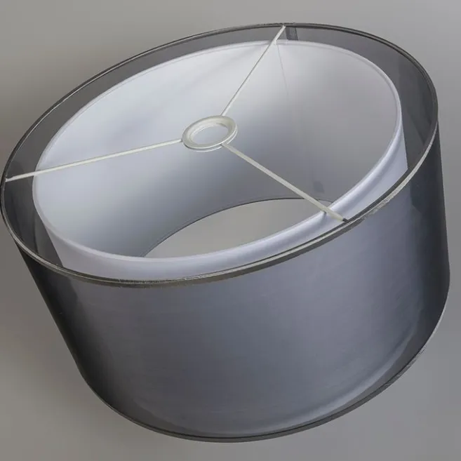 QAZQA Stofflampenschirm schwarz / weiß 47/25 - Duo