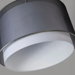 QAZQA Stofflampenschirm schwarz / weiß 47/25 - Duo