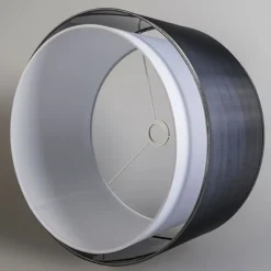 QAZQA Stofflampenschirm schwarz / weiß 47/25 - Duo