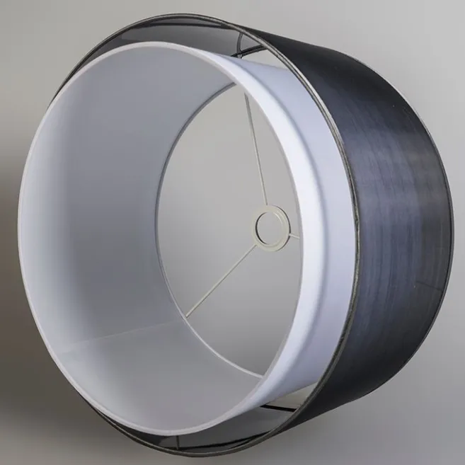 QAZQA Stofflampenschirm schwarz / weiß 47/25 - Duo