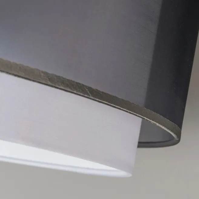 QAZQA Stofflampenschirm schwarz / weiß 47/25 - Duo