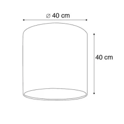 QAZQA Stofflampenschirm Weiß Zylinder 40/40/40