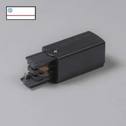 QAZQA Stromzufuhr für 3-Phasen-Schiene rechts schwarz - 3-phasig