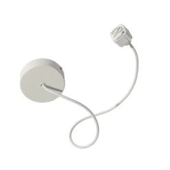 QAZQA Stromzufuhr mit runder Montageplatte für 1-phasige Schiene weiß - Iconic