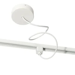 QAZQA Stromzufuhr mit runder Montageplatte für 1-phasige Schiene weiß - Iconic