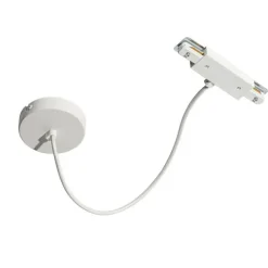 QAZQA Stromzufuhr mit runder Montageplatte für 1-phasige Schiene weiß - Iconic