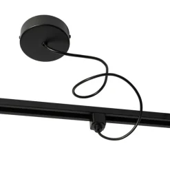 QAZQA Stromzufuhr mit runder Montageplatte für 1-phasige Schiene schwarz - Iconic