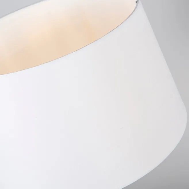 QAZQA Tischlampe Bronze mit Schirm weiß 35 cm verstellbar - Parte