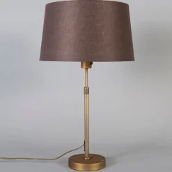 QAZQA Tischlampe Bronze mit Schirm braun 35 cm verstellbar - Parte
