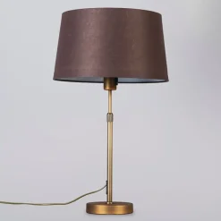 QAZQA Tischlampe Bronze mit Schirm braun 35 cm verstellbar - Parte