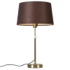 QAZQA Tischlampe Gold / Messing mit Lampenschirm braun 35 cm verstellbar - Parte