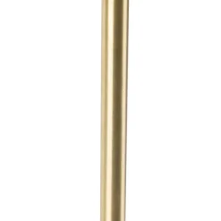 QAZQA Tischlampe Gold / Messing mit Leinenschirm Taupe 35 cm - Parte