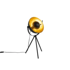 QAZQA Tischlampe schwarz mit Gold 63,3 cm Stativ verstellbar - Magnax