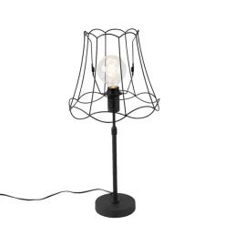 QAZQA Tischlampe schwarz mit Granny Frame 30 cm verstellbar - Parte