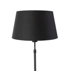QAZQA Tischlampe schwarz mit Schirm schwarz mit Gold 35 cm - Parte