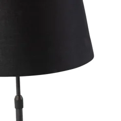 QAZQA Tischlampe schwarz mit Schirm schwarz mit Gold 35 cm - Parte